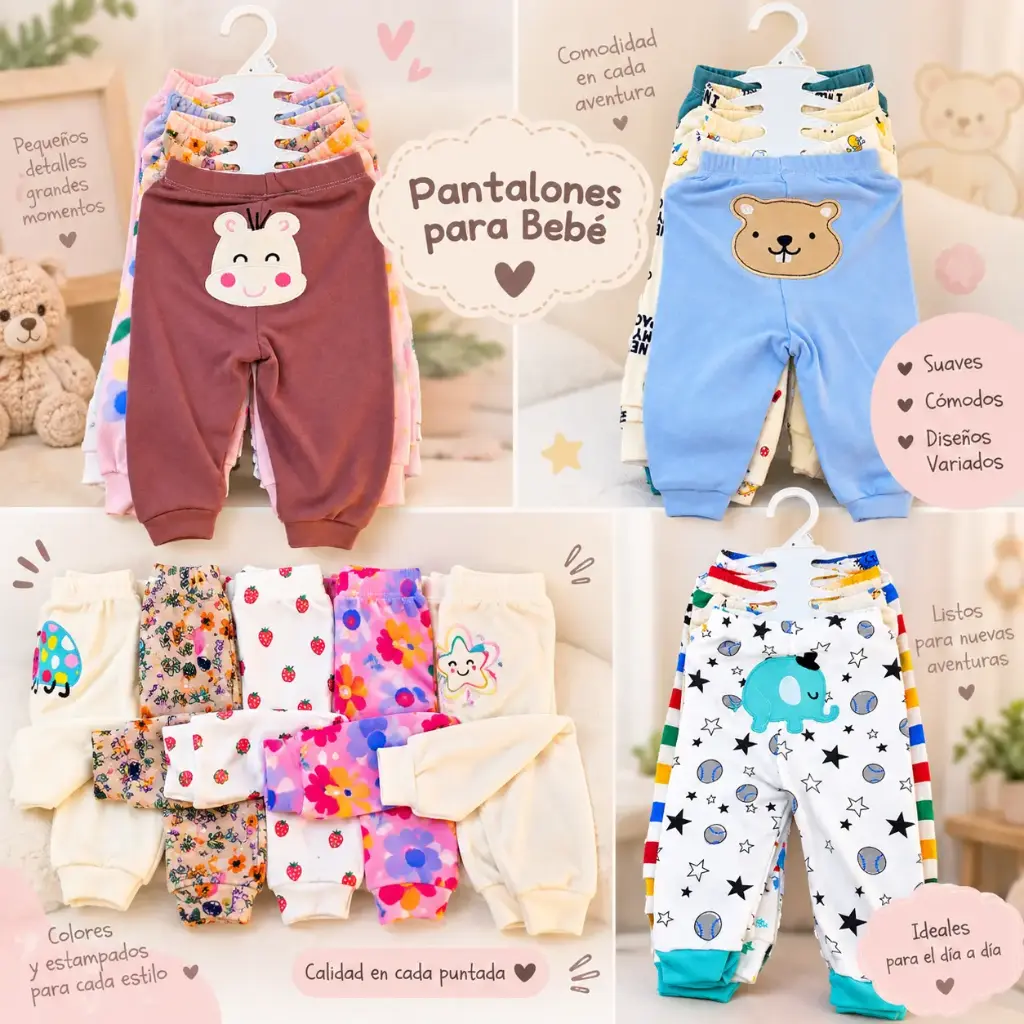 PANTALON PARA BEBE X 5