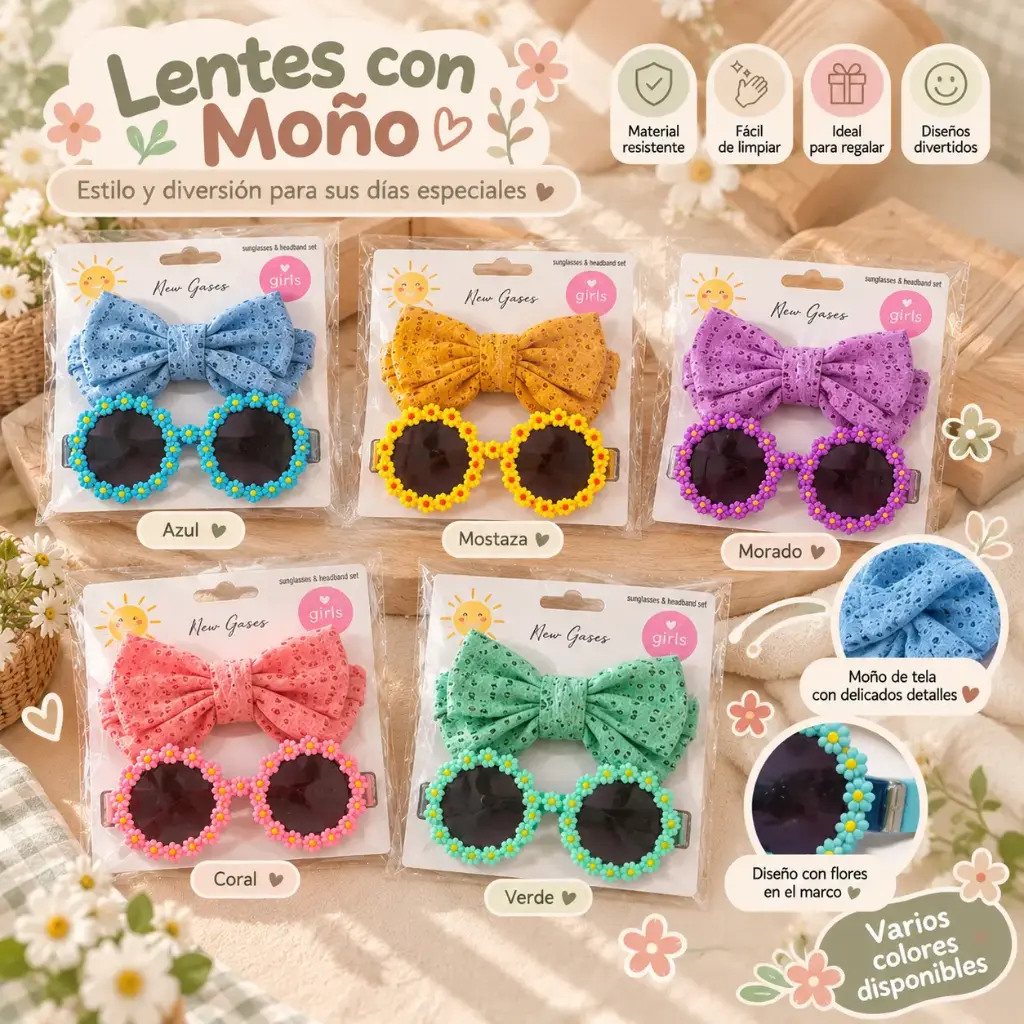 SET DE GAFAS CON MOÑO