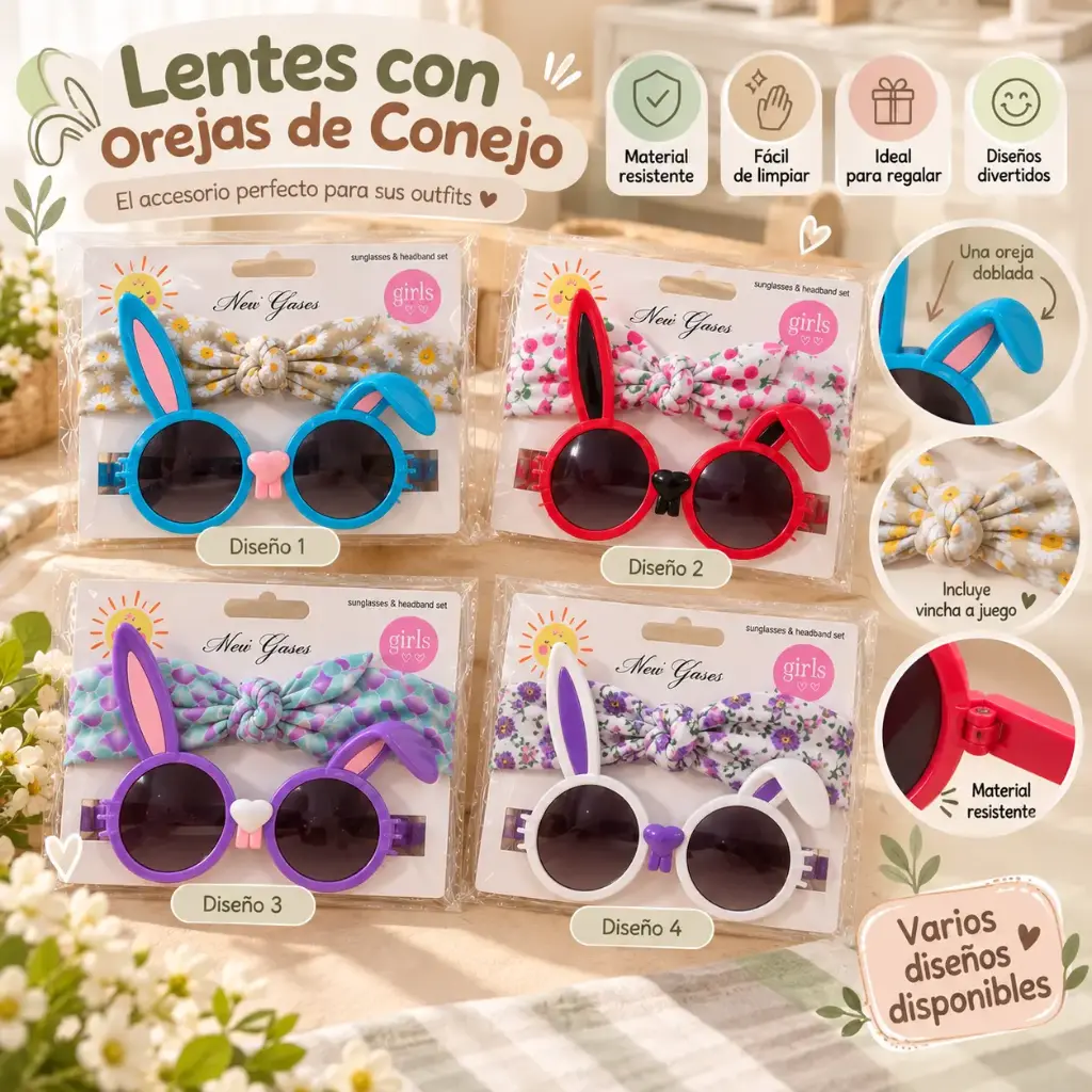 SET DE GAFAS CON OREJITAS