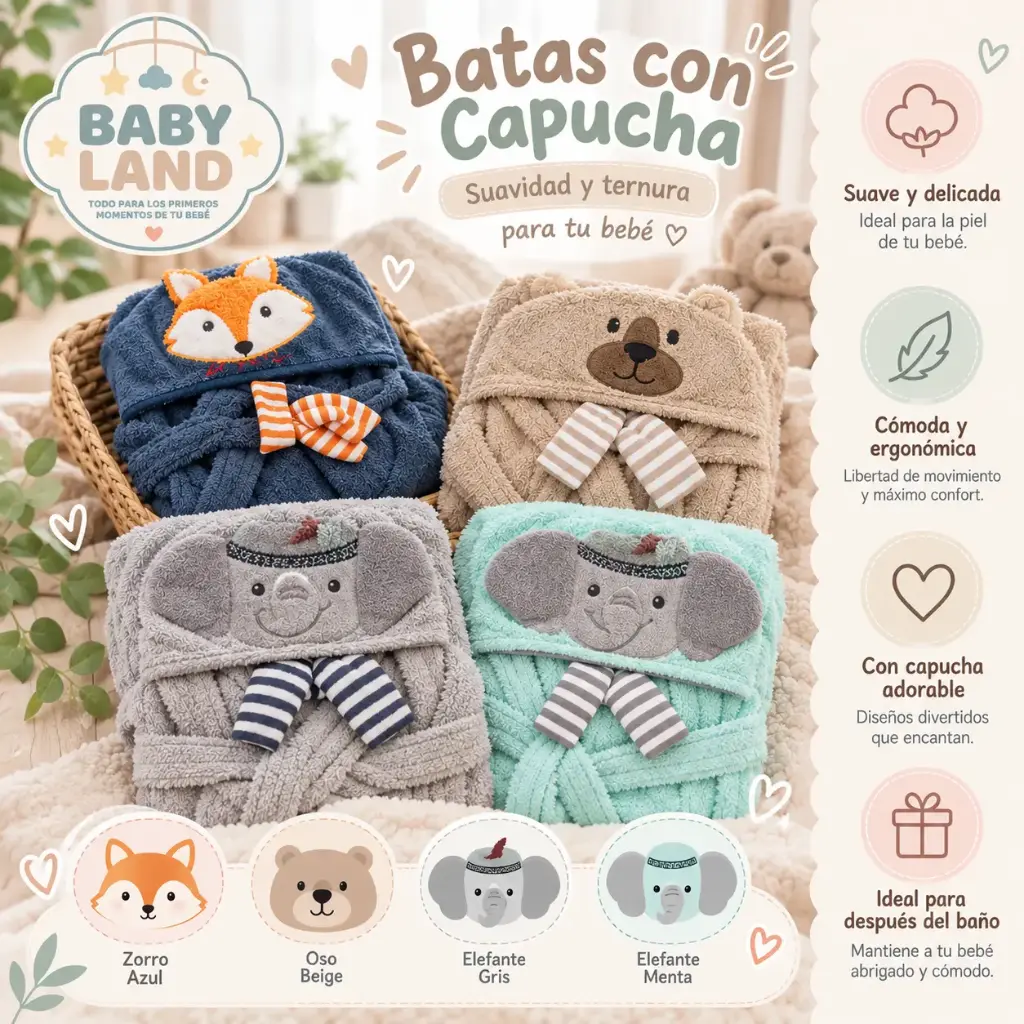 BATA DE BAÑO ANIMALES
