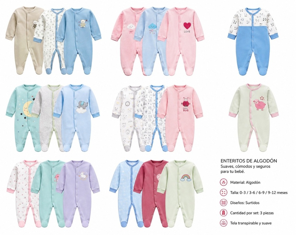 PIJAMAS BEBE X 3